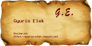 Gyuris Elek névjegykártya